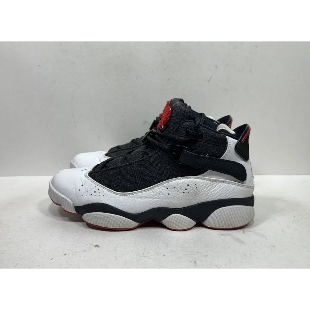 Nike Air Jordan 6 Rings Black White Gym Red 322992-012 Shoes Men's Size 9.5